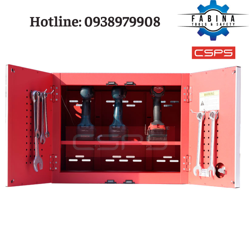 Tủ treo tường 2 cánh mở màu đỏ đa năng CSPS 61cm W x 35cm D x 61cm H