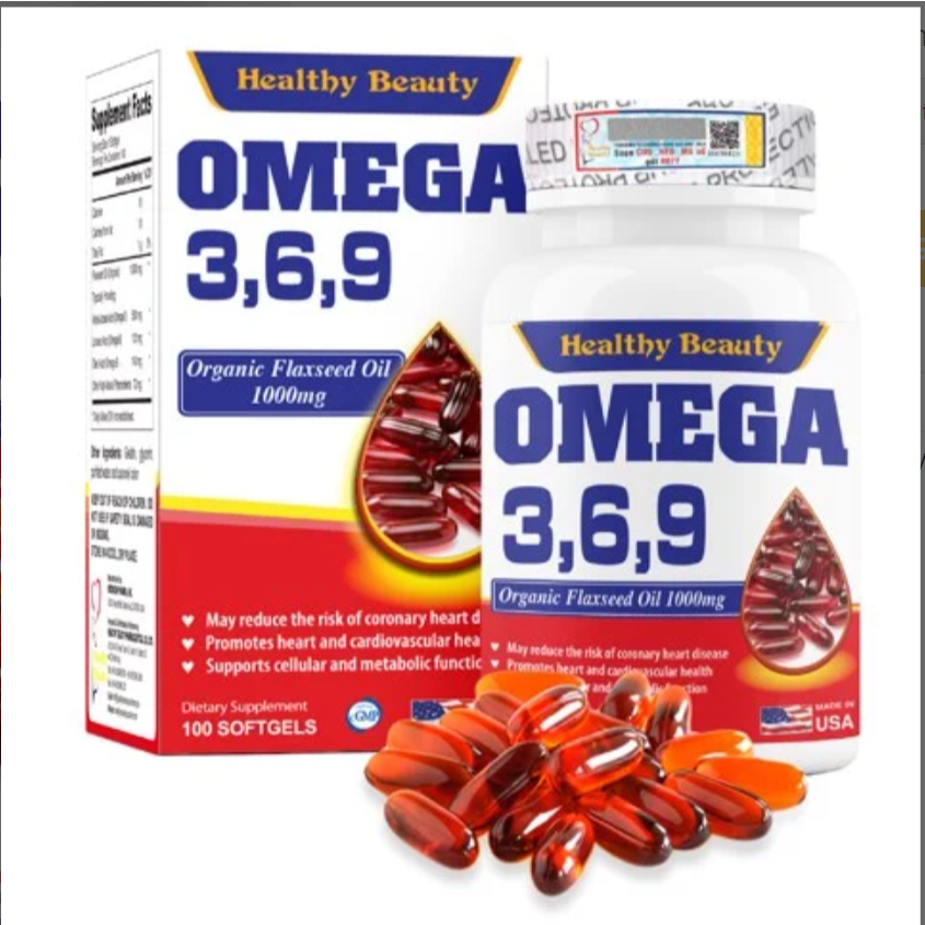 Viên Uống Healthy Beauty Omega 3,6,9 Từ Dầu Hạt Lanh 100 Viên & 200 Viên