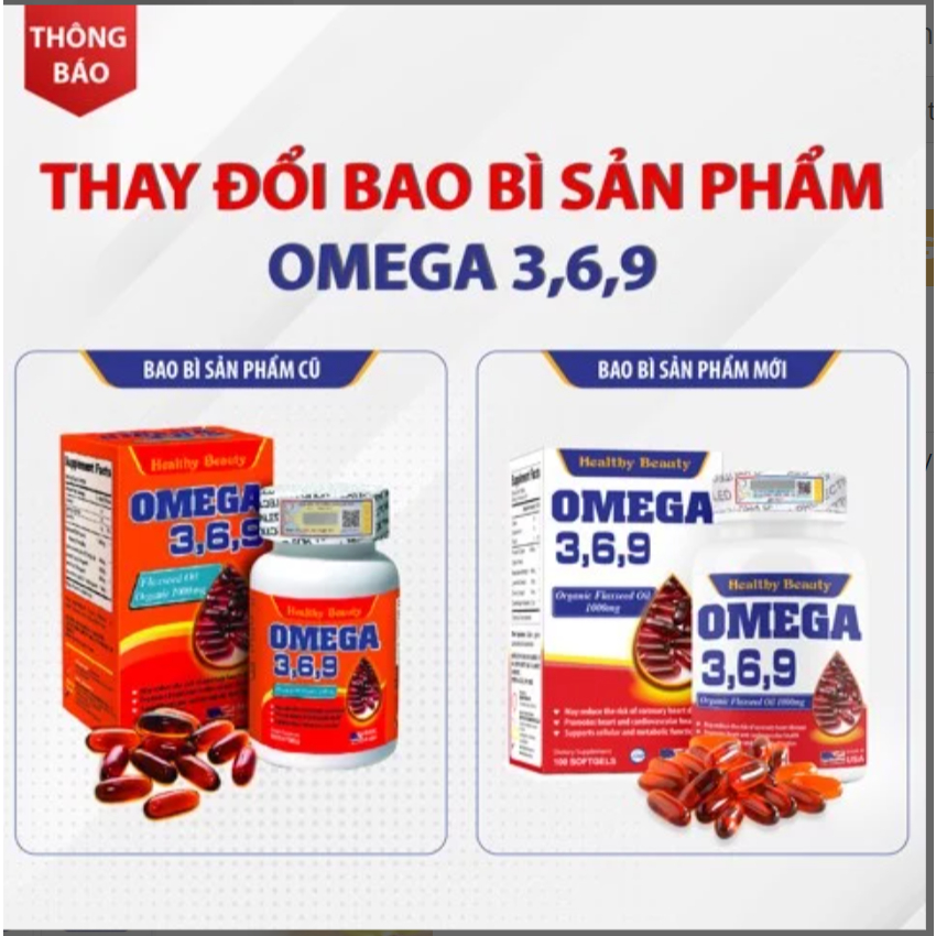 Viên Uống Healthy Beauty Omega 3,6,9 Từ Dầu Hạt Lanh 100 Viên & 200 Viên