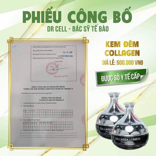 Kem Đêm Collagen Rebirth Dr Cell 30gram dưỡng da trắng hồng chống lão hoá mờ nếp nhăn