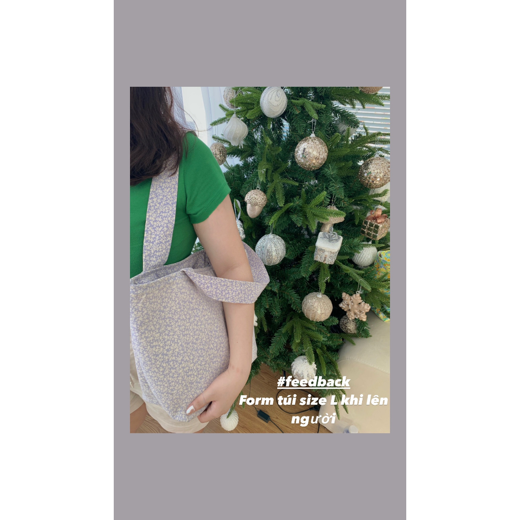 TÚI TOTE BLUE FLOWER HANDMADE CHÍNH HÃNG CLOUDY SIÊU XINH ĐỨNG FORM CHẮC CHẮN
