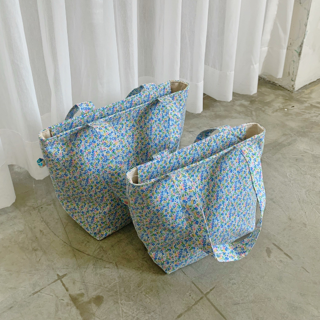 TÚI TOTE BLUE FLOWER HANDMADE CHÍNH HÃNG CLOUDY SIÊU XINH ĐỨNG FORM CHẮC CHẮN