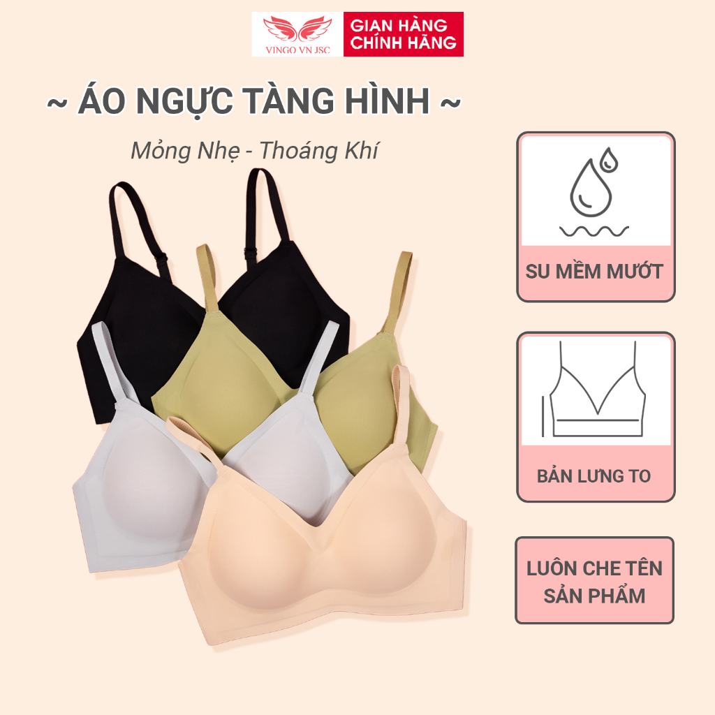 Áo ngực su không gọng mút mỏng VINGO bản lưng to thon gọn vóc dáng S216 - 4002 VNGO