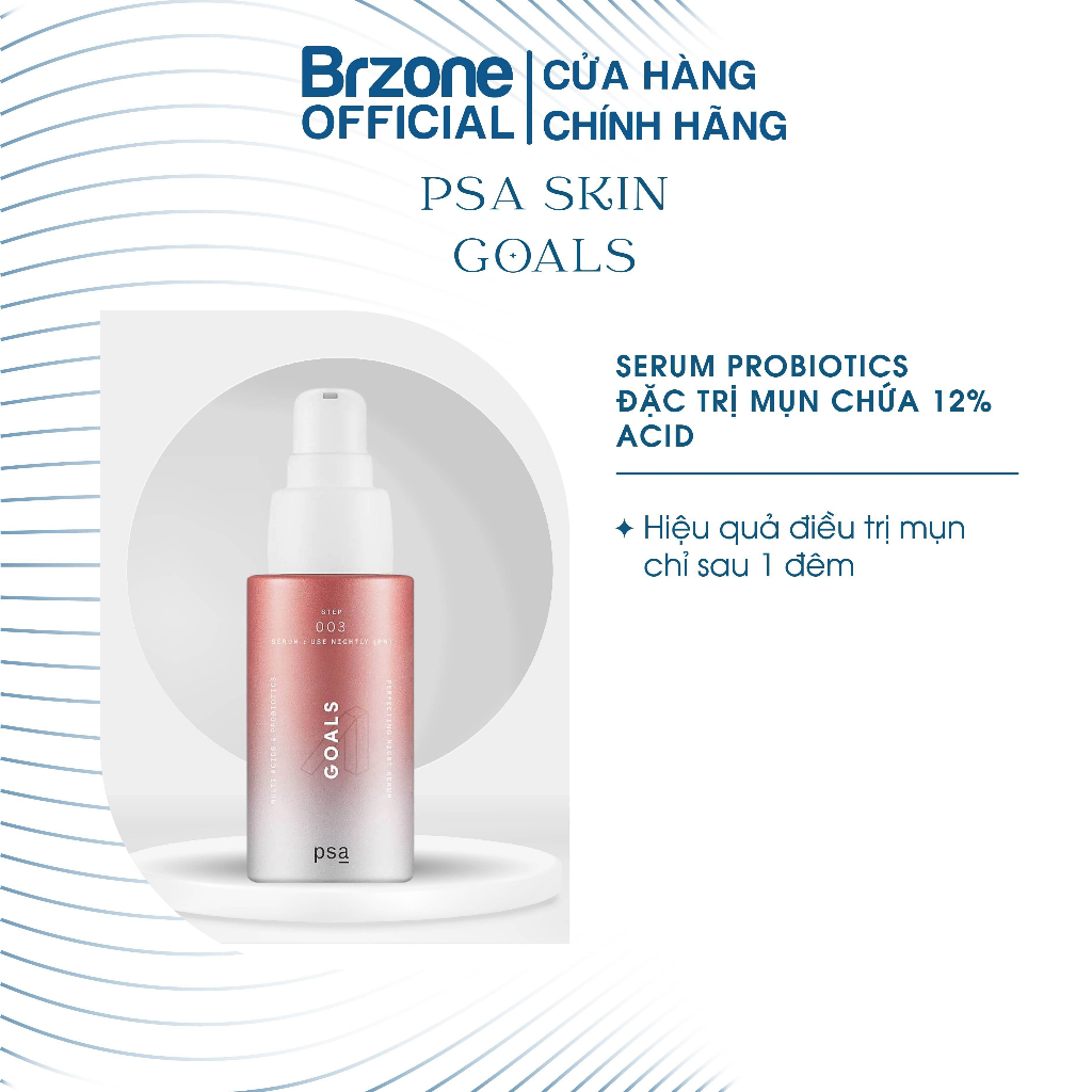 Serum PSA THE GOALS - SERUM PROBIOTICS Hỗ Trợ Mụn chứa Glycolic, Lactic, Pyruvic, BHA & PHA, Niacinamide-BRZONE OFFICIAL