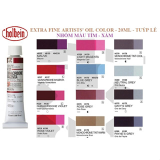Sơn dầu Holbein Artists' Oil - Nhóm màu Tím - Xám - 20ml - Tuýp lẻ