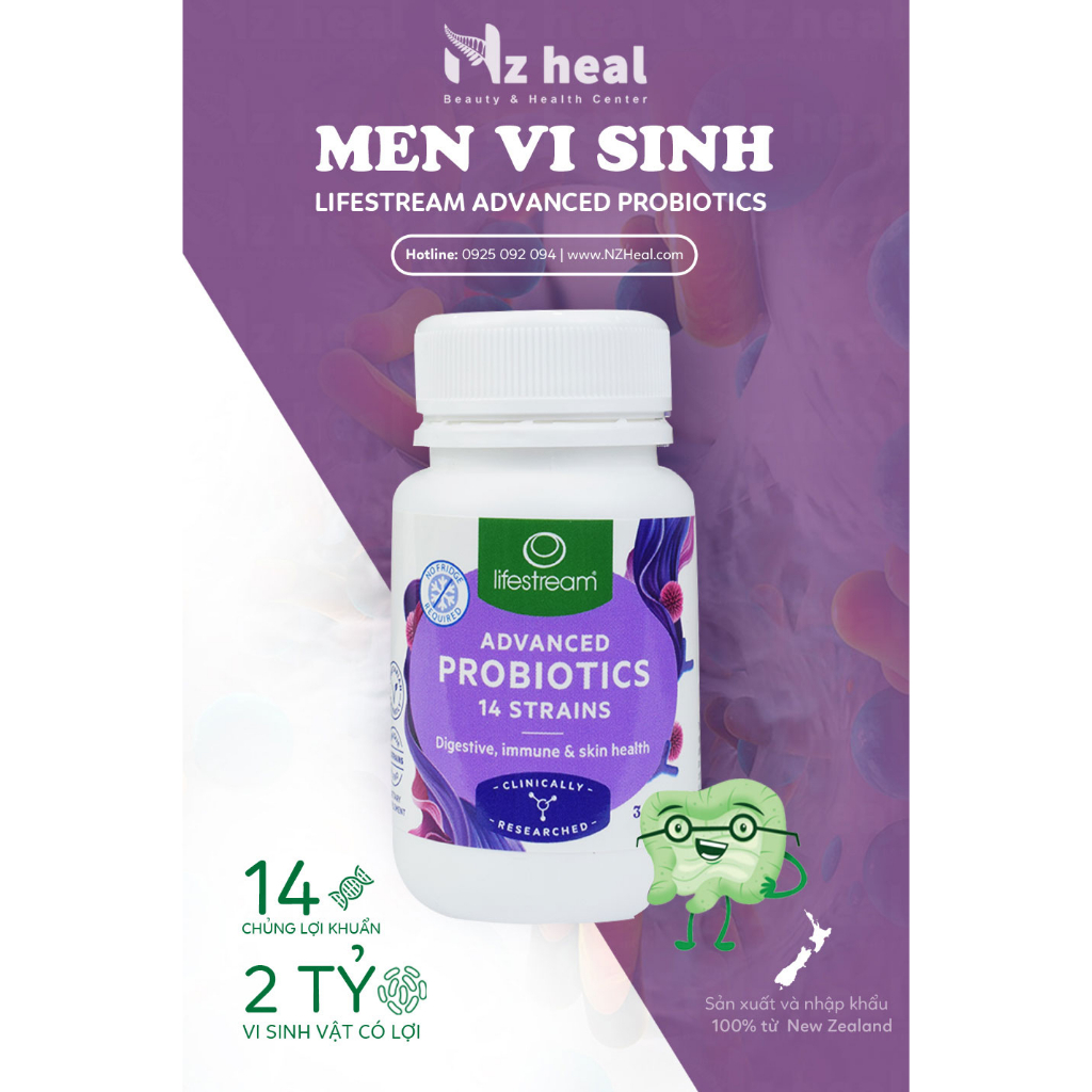 Viên uống 14 chủng men vi sinh Lifestream Advanced Probiotic 30 viên