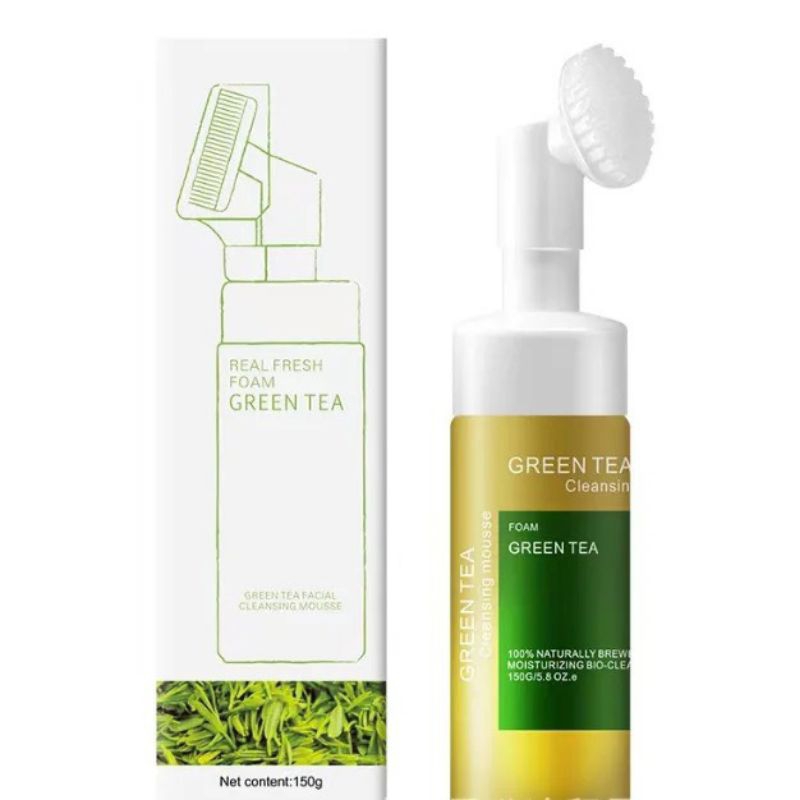 Chai Sữa Rửa Mặt Tạo Bọt Kiêm Tẩy Trang 150ml Chiết Xuất Tình Chất Lá Trà Xanh Giúp Làm Sạch Bụi Bẩn, Tẩy Trang Cho Da