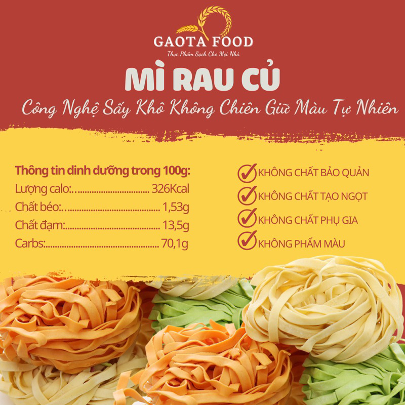 Mì Rau Củ Giảm Cân GAOTA 500g