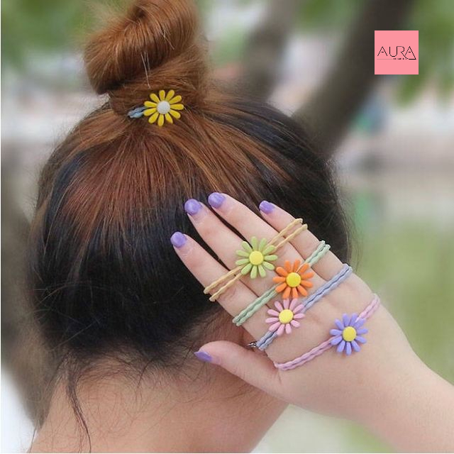 Dây buộc tóc hoa cúc hoạ mi Hàn Quốc hot trend