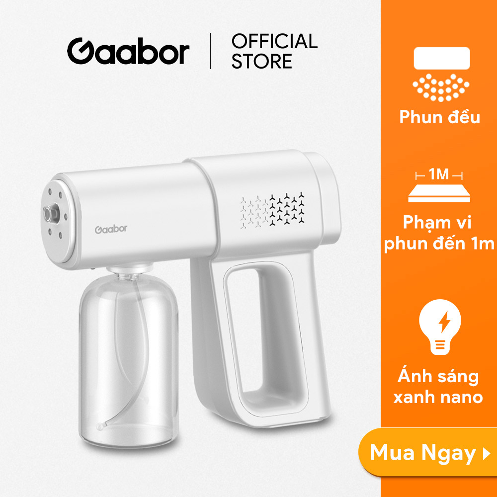 Máy xịt khử khuẩn cầm tay nano GAABOR GXD-M01 kháng khuẩn khử mùi 2 mức điều chỉnh, sạc USB Type C tiện lợi - Hàng chính