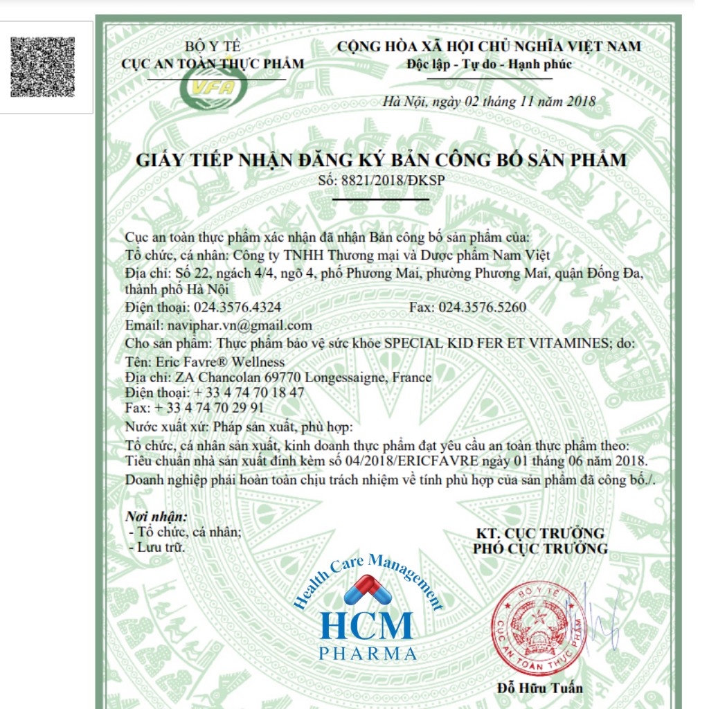 Sắt vitamin c tăng sức đề kháng cho bé SPECIAL KID FER & VITAMINES chai 125ml vị dâu nhập khẩu Pháp SPC04