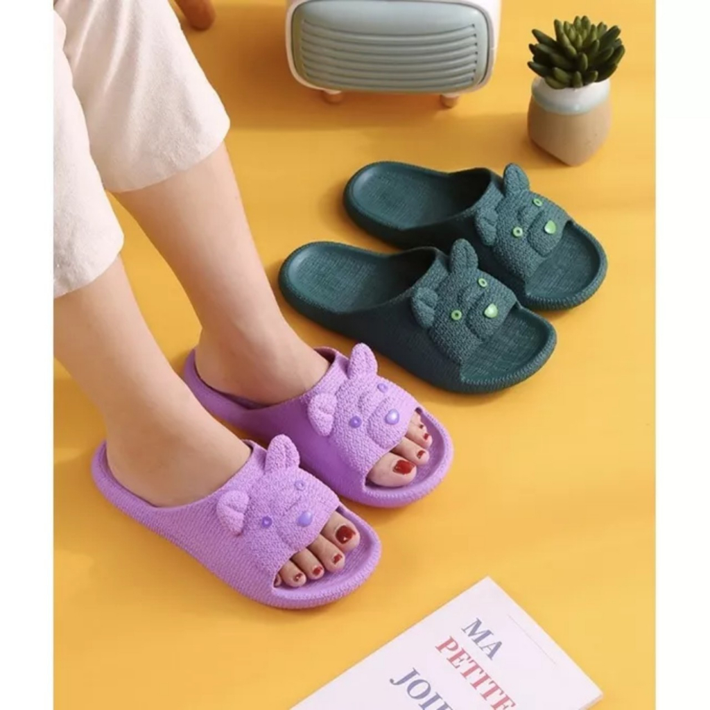Dép Đi Trong Nhà, Văn phòng, Nhà Tắm Hình Gấu Nổi Nhựa Siêu Nhẹ, Chống Trơn Trượt