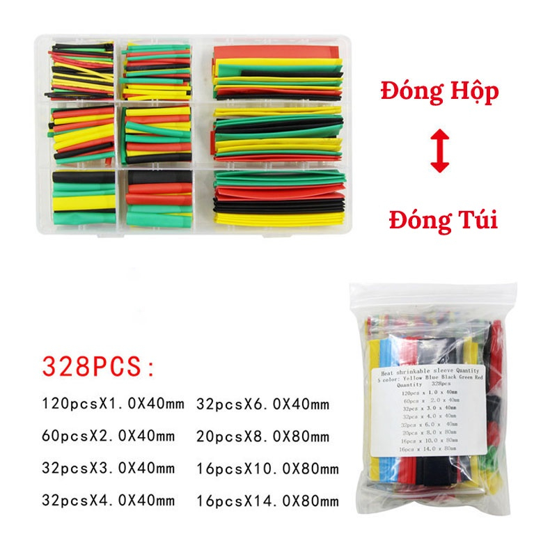 Ống Co Nhiệt, Ống Gen Co Nhiệt Cắt Sẵn Để Bọc Dây Điện, Mối Hàn 127pcs; 164pcs; 328pcs; 530pcs Nhiều Màu HOUSESHOP68