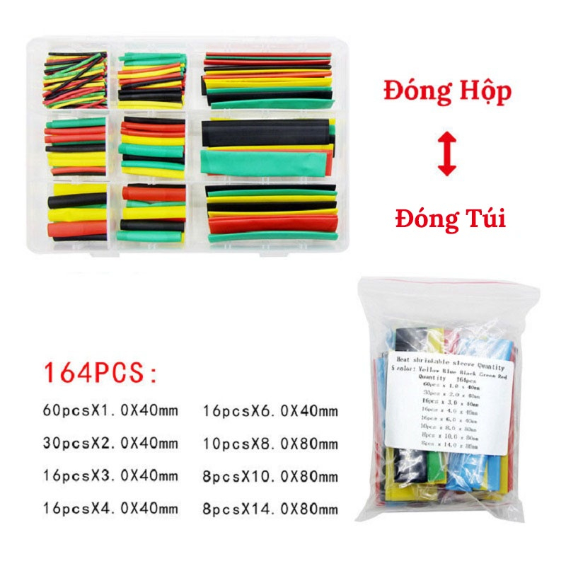 Ống Co Nhiệt, Ống Gen Co Nhiệt Cắt Sẵn Để Bọc Dây Điện, Mối Hàn 127pcs; 164pcs; 328pcs; 530pcs Nhiều Màu HOUSESHOP68