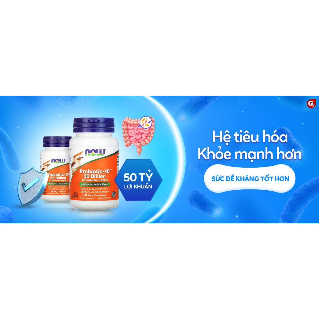 Viên Vitamin Now Food Probiotic-10 50 Billion with 10 Probiotic Strain (50 viên) nhập khẩu Mỹ - Gymstore