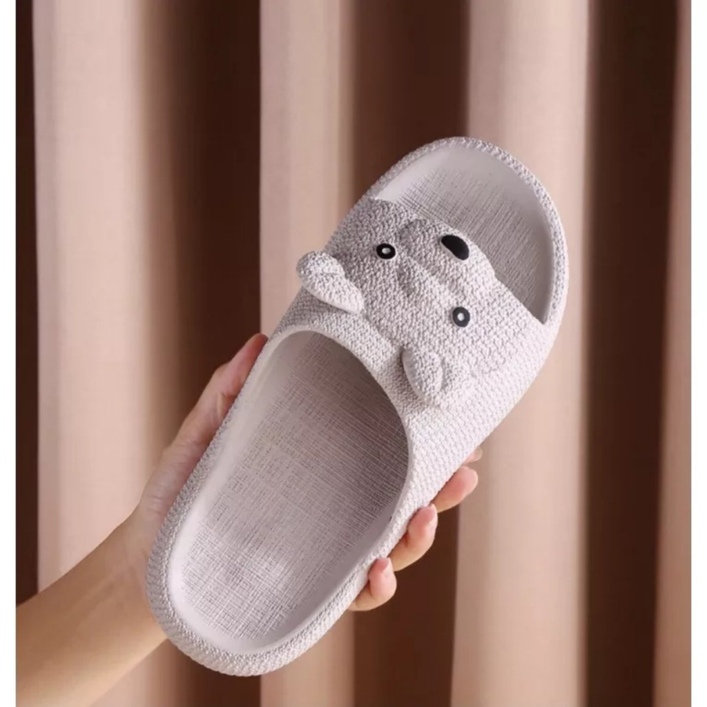 Dép Đi Trong Nhà, Văn phòng, Nhà Tắm Hình Gấu Nổi Nhựa Siêu Nhẹ, Chống Trơn Trượt