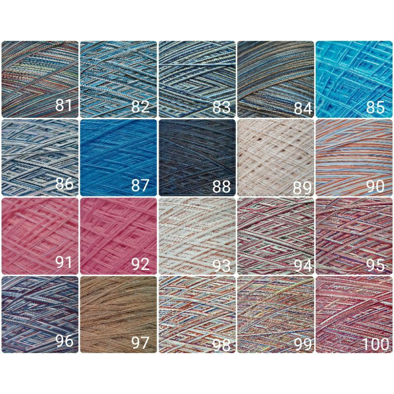 (81 -100) Sợi cotton Hàn màu loang, chập 0.8mm, đan móc áo mùa hè