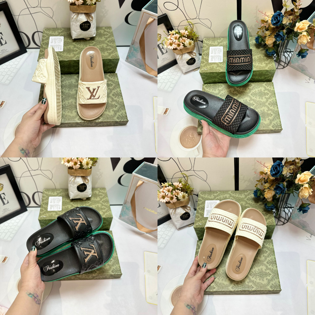 Dép Thời Trang MIu Miu LV Đior - Dép Mang Trong Nhà, Đi Biển, Du Lịch 2301-9 2301-10 2301-16