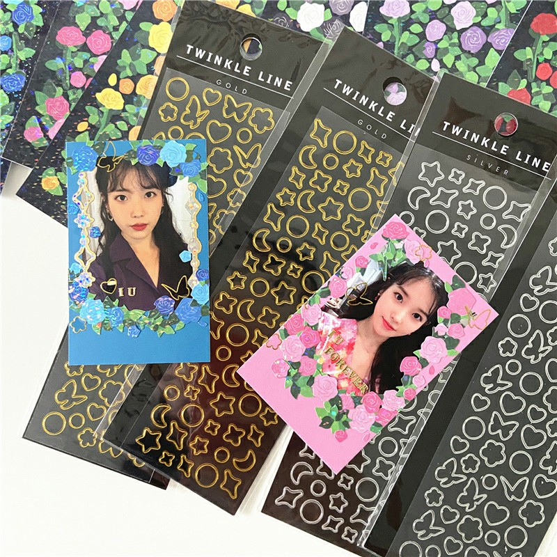 Balltest💜Hình dán họa tiết ngôi sao/ bươm bướm trang trí thủ công thời trang Hàn Quốc