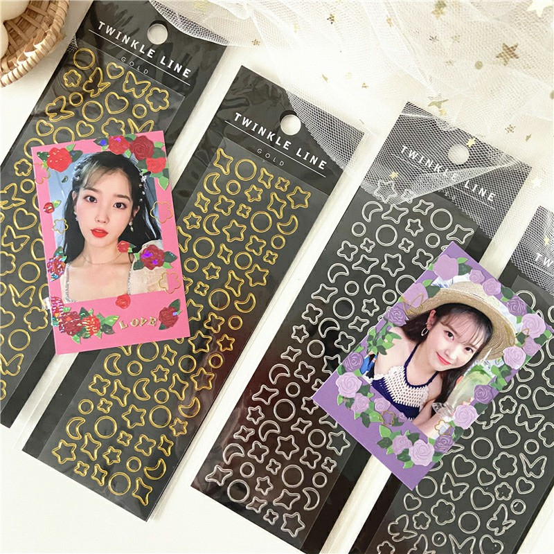 Balltest💜Hình dán họa tiết ngôi sao/ bươm bướm trang trí thủ công thời trang Hàn Quốc