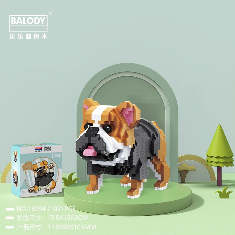 Đồ chơi xếp hìnhthú cưng động vật mèo chó cún dễ thương Đồ chơi lắp ráp mô hình Xếp hình nano 3d nanoblocks