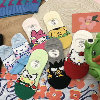 Tất vớ chân cổ thấp Tất vớ gót chân hoạt hình Sanrio Cinnamoroll Melody Pompurin Kitty Pochacco Bad Maru