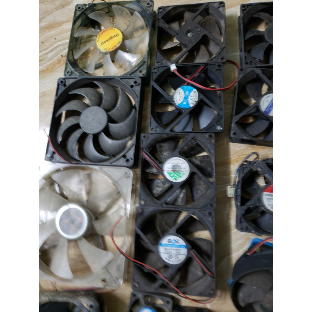 Quạt tản nhiệt 12v .6x6cm cũ và 20v.24v và 36v 12x12x2,5cm, 18v  các loại