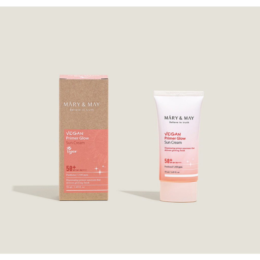 Kem chống nắng thuần chay nâng tông tự nhiên Mary&May Vegan Primer Glow Sun Cream SPF50+ PA++++ 50ml