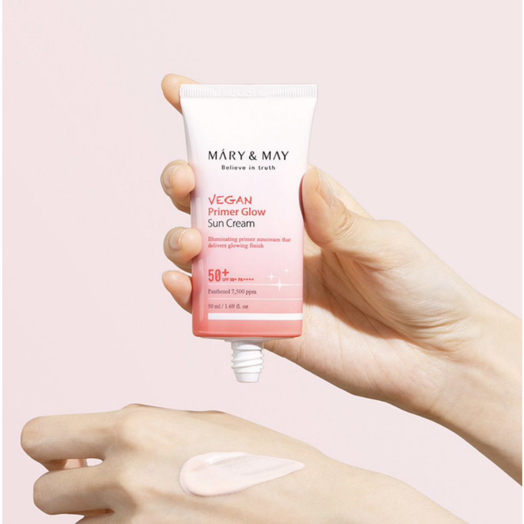Kem chống nắng thuần chay nâng tông tự nhiên Mary&May Vegan Primer Glow Sun Cream SPF50+ PA++++ 50ml