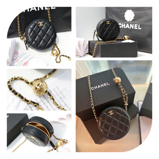 Túi đeo chéo Xaleo mini dây quả cầu fullbox nam châm size 13 chần trám đen tag vàng W166-13