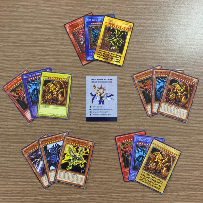 [BÀI IN YUGIOH] 15 thẻ bài tam thần các phiên bản - các phiên bản 3 lá thần Yugioh