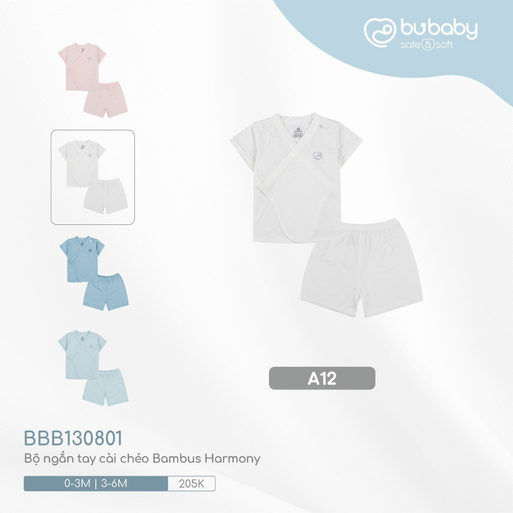 Bu baby - Bộ ngắn tay cài chéo Bambus Harmony BBB130801