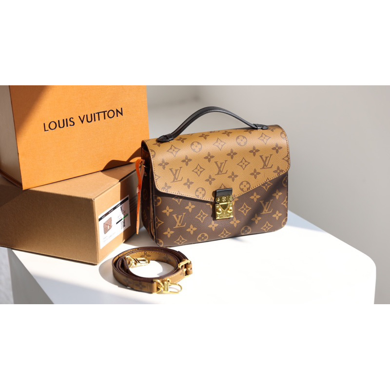 Túi Quai xách Metis da thật size 19cm fullbox nam châm + box carton kèm bill và dustbag xịn xò W266-19