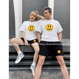 Set bộ drew mặt cười đen trắng full sz nam nữ trend và basic