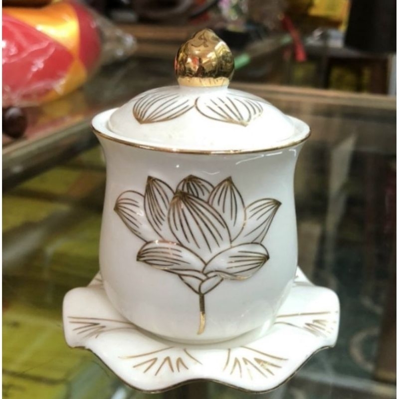 bộ thờ cúng lư hương bình hoa đĩa trái cây bộ áng chung ly đại bi chung nước