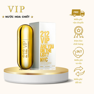 Nước hoa nữ 212 vip vàng chiết 10ml, nước hoa nữ lưu hương thơm lâu - vip shop