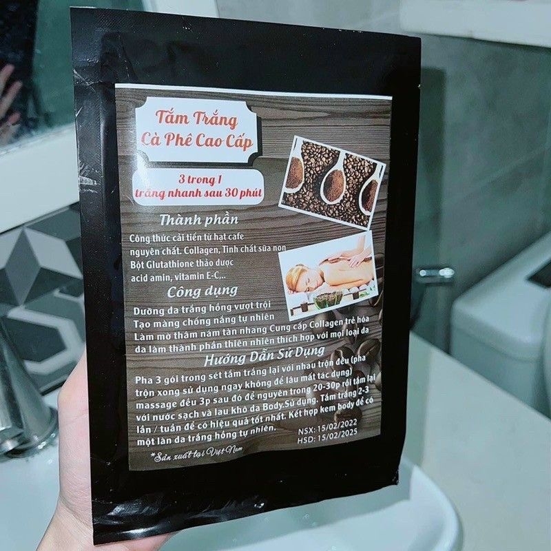 Tắm trắng cafe cao cấp túi đen