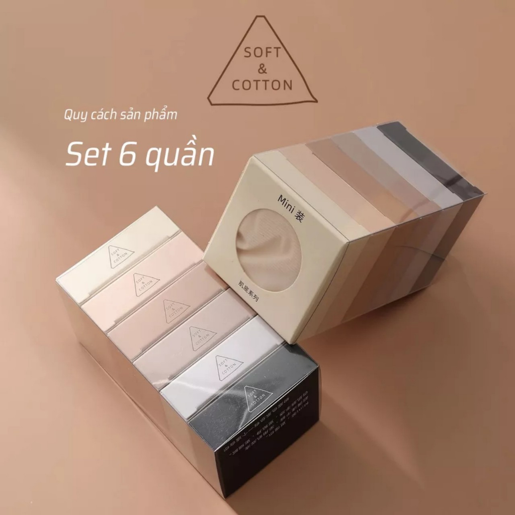 SET 3 QUẦN,6 QUẦN LÓT NỮ SU THẠCH TÀNG HÌNH TRONG HỘP MINI SANG TRỌNG mềm mại mặc như không mặc