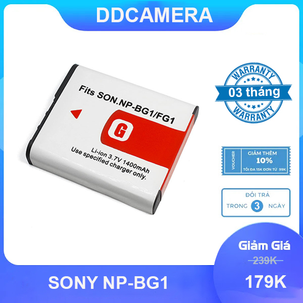 Pin dung lượng cao NP BG1 cho máy ảnh Sony DSC-W300; DSC-W200; DSC-W170; DSC-W150; DSC-W130; DSC-W120....