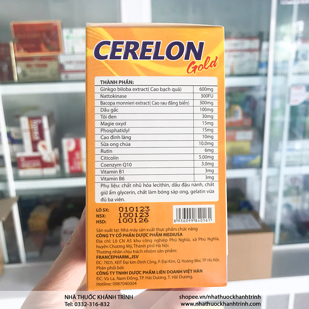Viên uống bổ não CERELON CITICOLIN GOLD - tăng cường tuần hoàn máu não