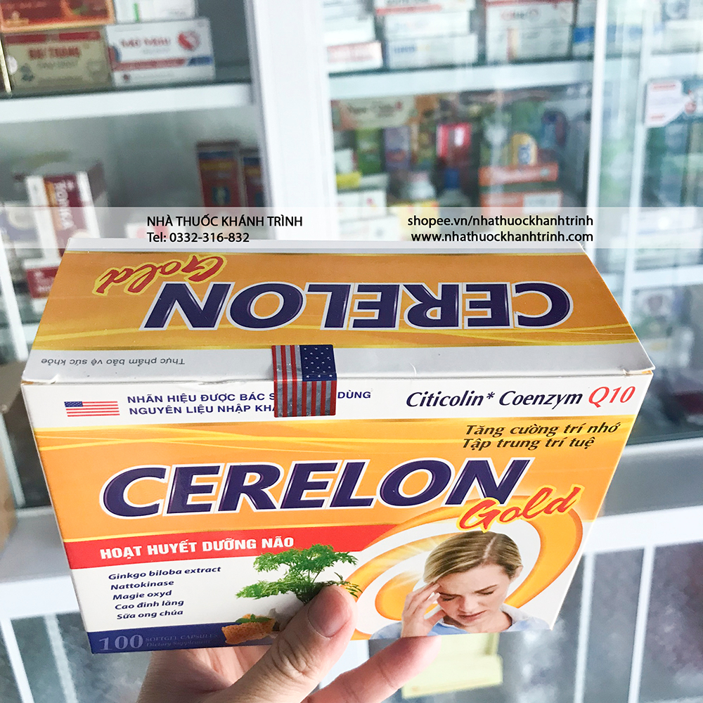 Viên uống bổ não CERELON CITICOLIN GOLD - tăng cường tuần hoàn máu não