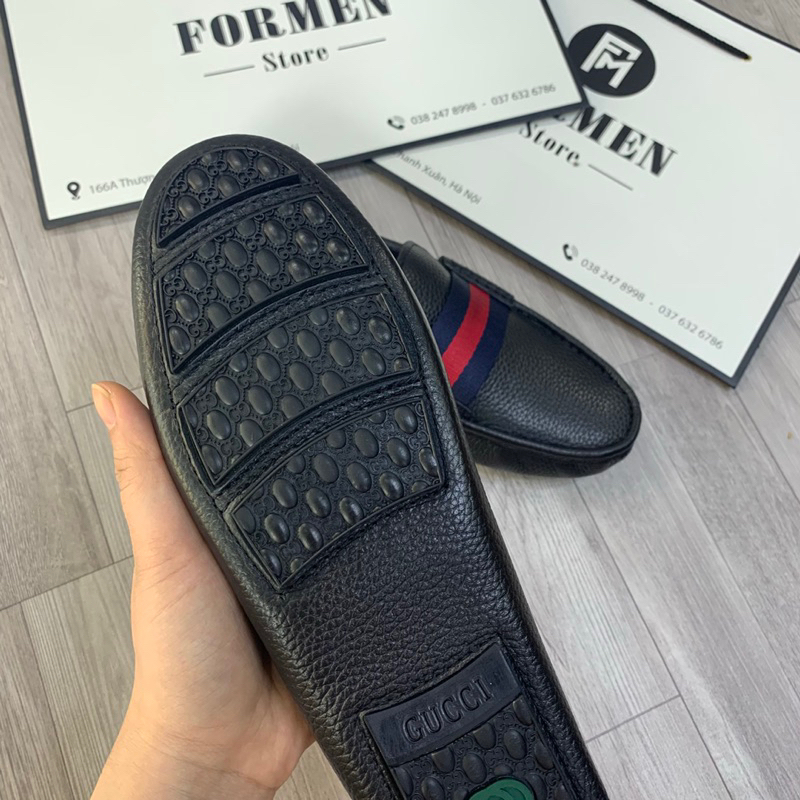 ✅FREESHIP Giày Moca nam Guchi hoạ tiết mới form ôm chân da bò thật bảo hành 12 tháng