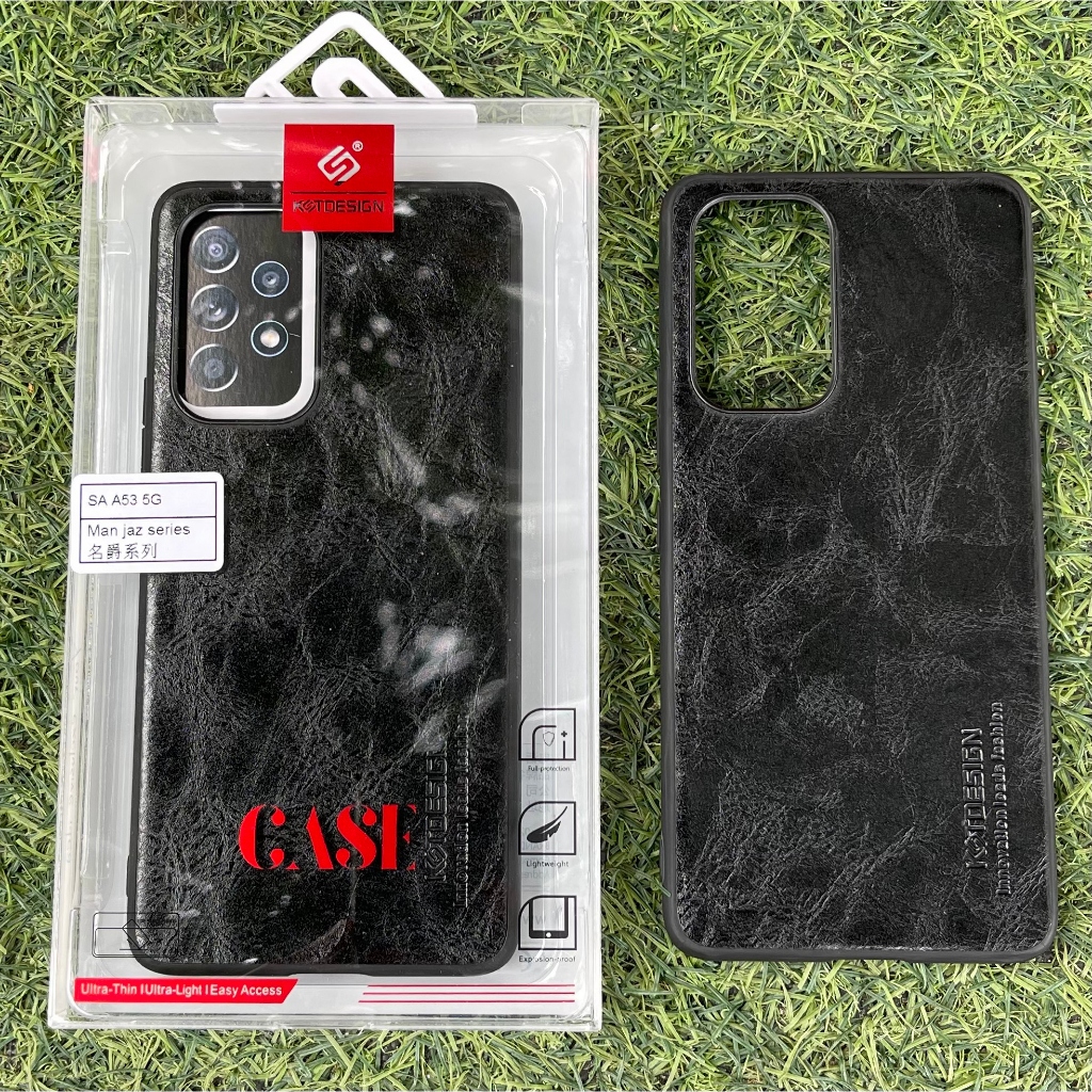 Ốp Lưng Samsung A53 5G Da Đen Trơn Bóng Cao Cấp KST Design