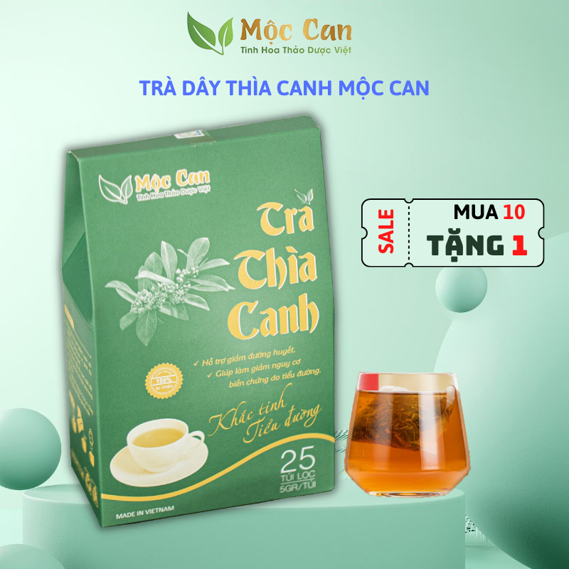 Trà dây thìa canh Mộc Can 25 túi lọc giúp hạ và ổn định đường huyết ngăn ngừa biến chứng tiểu đường