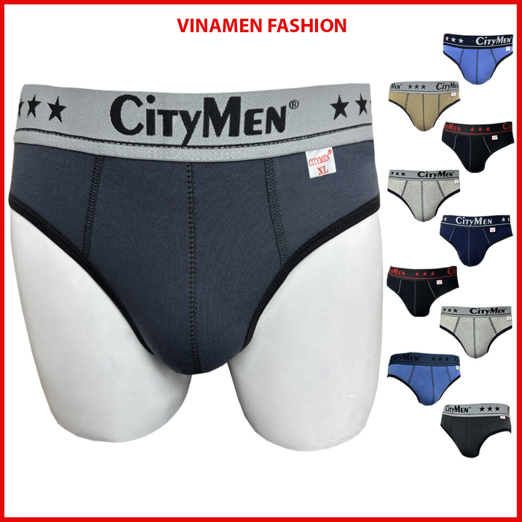 Combo 10 quần sịp nam lưng CITYMEN cao cấp quần lót vải cotton 100% co dãn và thấm hút tốt sịp nam tam giác