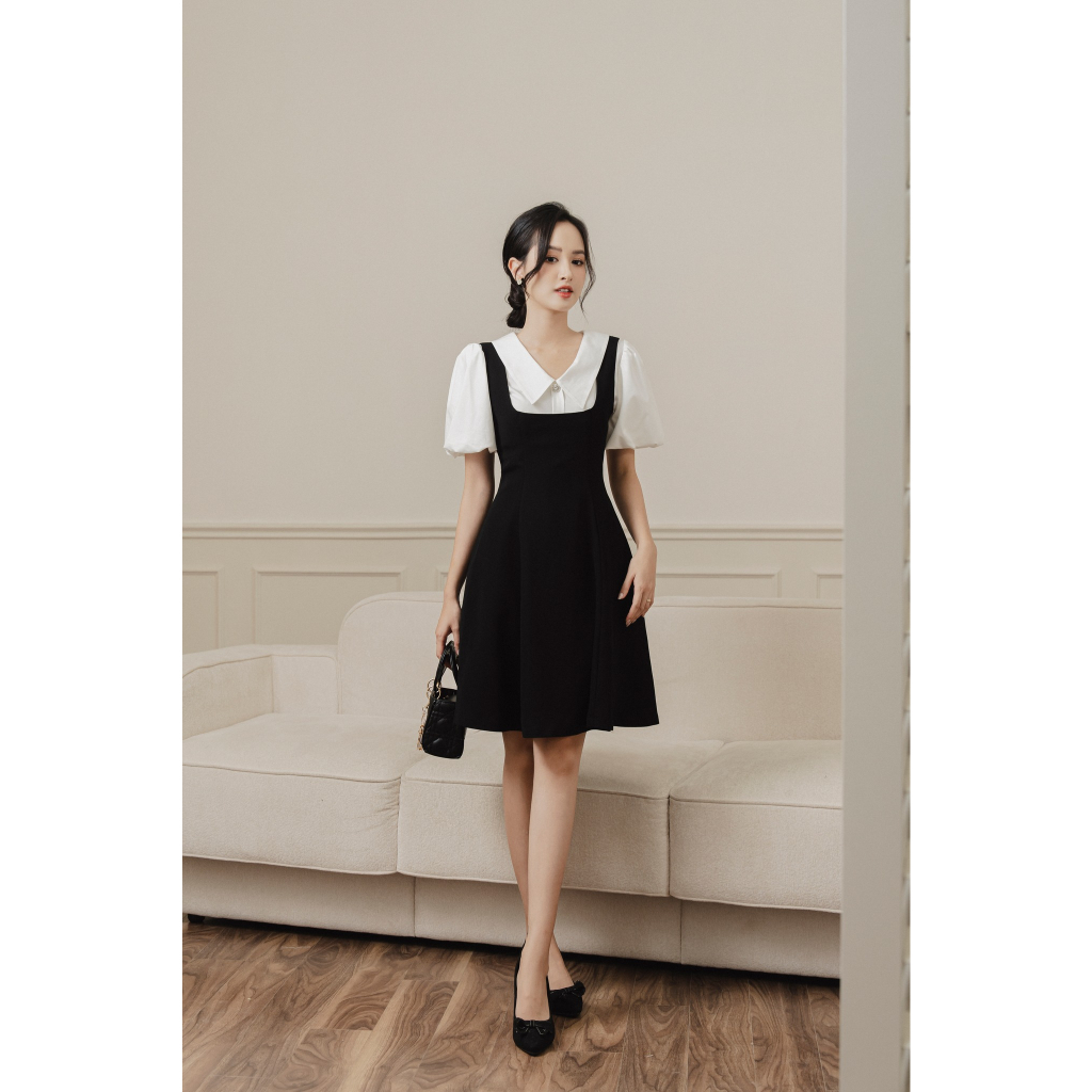 Áo sơ mi cổ sen nhọn tay bồng nẹp khuy chất thô tre Tiin Store - AHN755