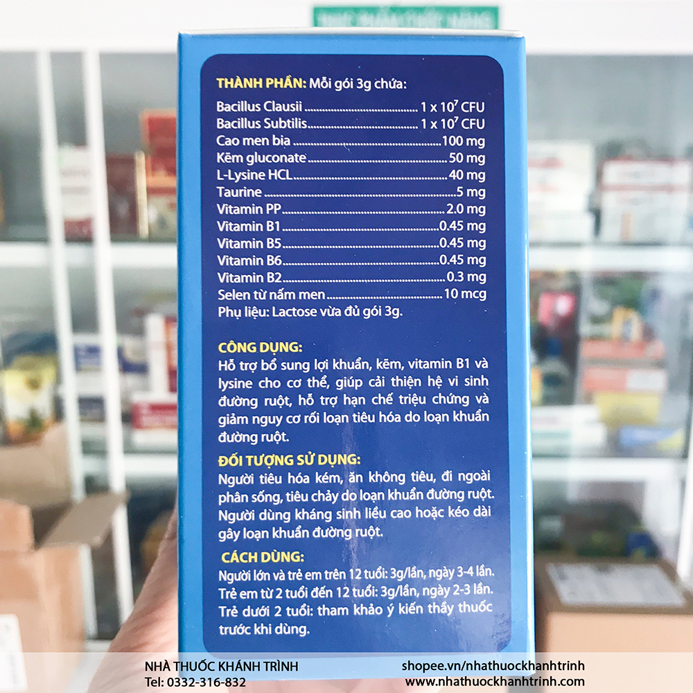 Men tiêu hóa cho trẻ BIOZINC NEW - bổ sung lợi khuẩn, hỗ trợ hệ tiêu hóa, hộp 30 gói