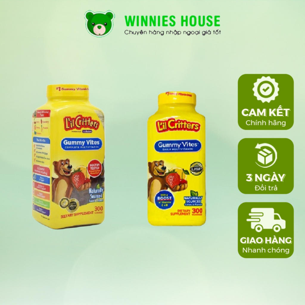 Kẹo dẻo gấu Lil Critter Gummy Vites Daily Multivitamin 300v