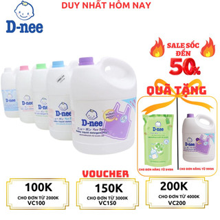 Nước giặt quần áo em bé Dnee 3000ml -Nước Giặt Xả Cho Trẻ Em an toàn túi 550ml, Chính hãng Công ty Đại Thịnh