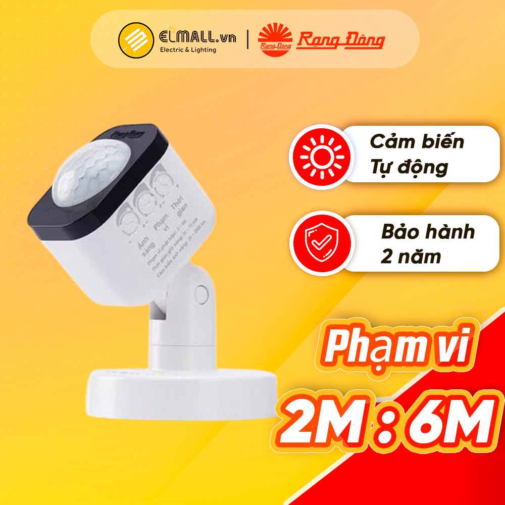 Công tắc cảm biến ánh sáng Rạng Đông CT01.PIR 300W, cảm ứng chuyển động